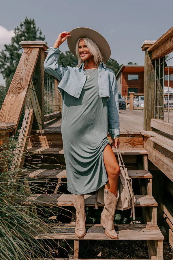 Breezy Times Shift Dress In Jade sold by Impressions product image thumbnail 2