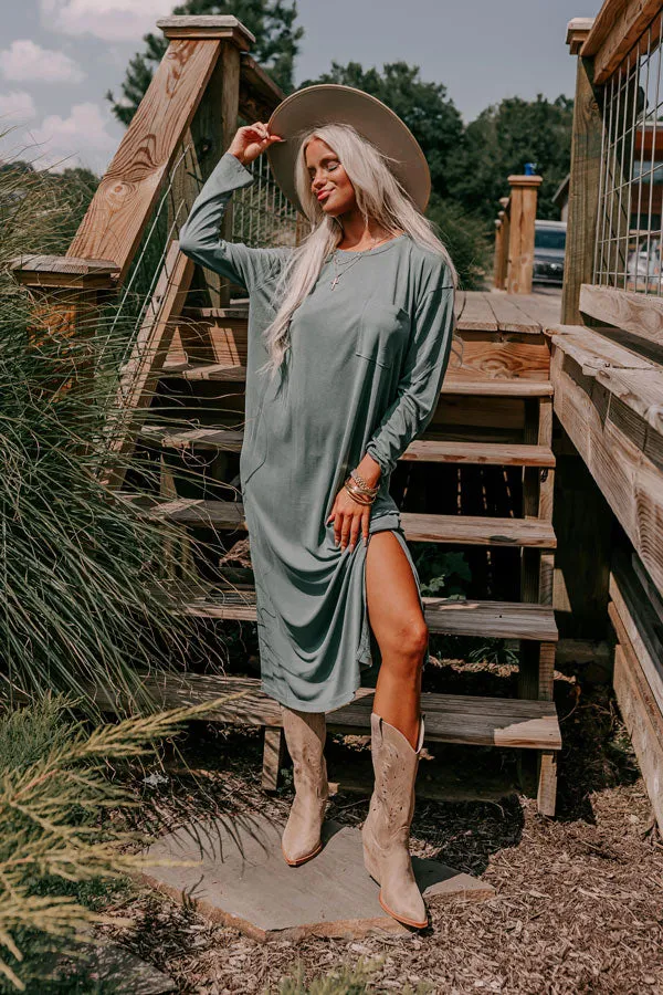 Breezy Times Shift Dress In Jade sold by Impressions