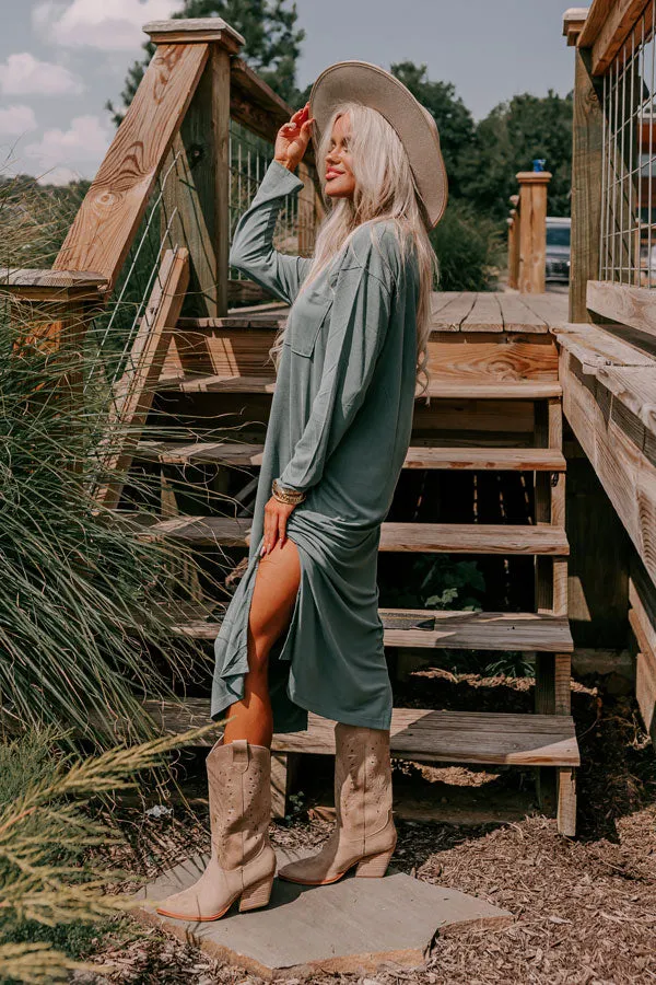 Breezy Times Shift Dress In Jade sold by Impressions product image thumbnail 4