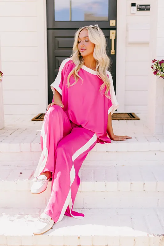 Brooklyn Babe High Waist Pants in Hot Pink sold by Impressions