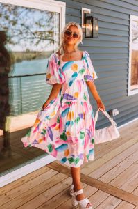 Peaceful Pause Midi Dress In Pink sold by Impressions