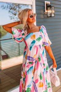 Peaceful Pause Midi Dress In Pink sold by Impressions