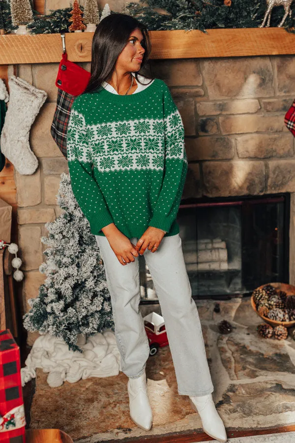 First Snow Feels Knit Sweater in Green sold by Impressions product image thumbnail 5