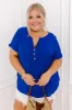 Coastal Breeze Shift Top in Royal Blue Curves sold by Impressions