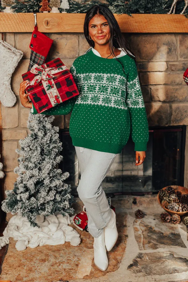 First Snow Feels Knit Sweater in Green sold by Impressions product image thumbnail 3