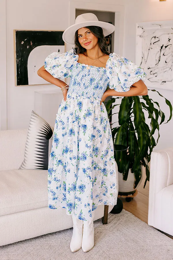 Charming Smile Floral Midi In Sky Blue sold by Impressions product image thumbnail 5