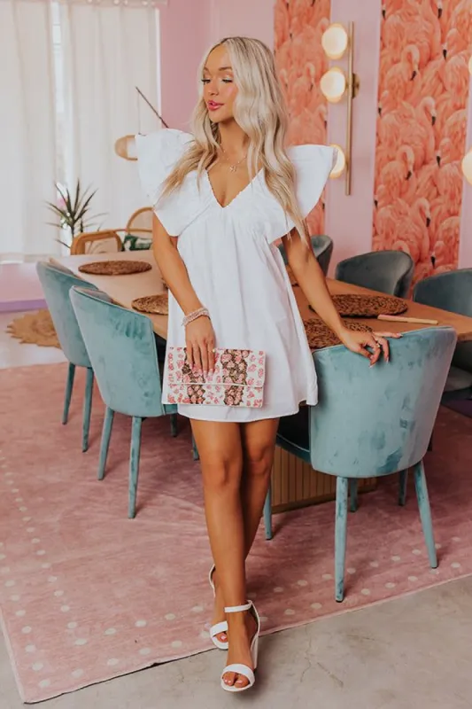 Palm Beach Skies Mini Dress In White sold by Impressions