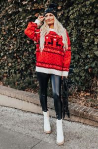 Deck The Halls Sweater In Red sold by Impressions