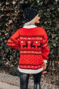 Deck The Halls Sweater In Red sold by Impressions