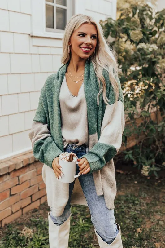 Sundown Chill Cardigan In Hunter Green sold by Impressions