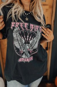 Free Bird America Graphic Tee In Black Curves sold by Impressions