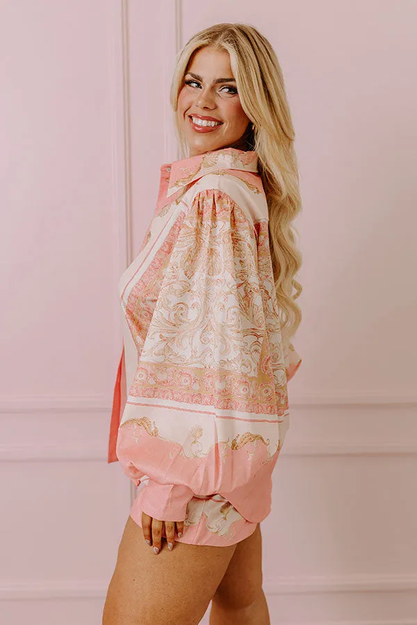 Collecting Seashells Button Up in Pink Curves sold by Impressions product image thumbnail 4