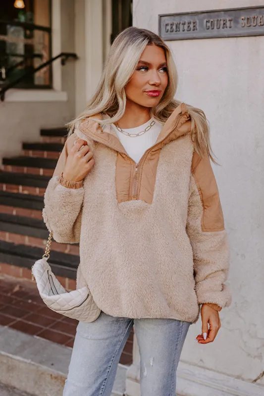 Bonfire Nights Sherpa Pullover in Khaki sold by Impressions