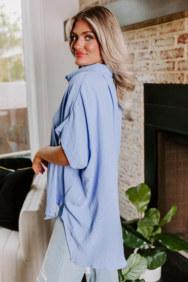 Destined For Decadence Button Up In Sky Blue sold by Impressions product image thumbnail 4