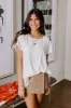Open Book Frayed Shift Top In Ivory sold by Impressions