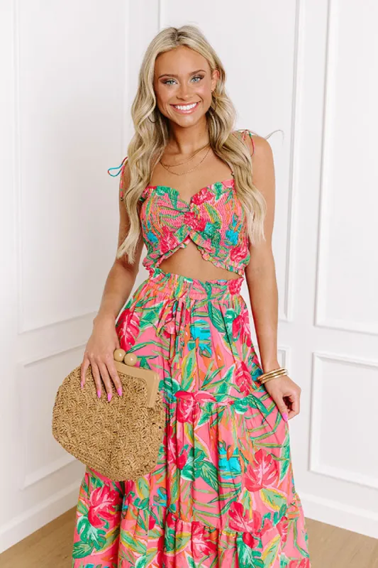 Pressed For Paradise Smocked Crop Top sold by Impressions