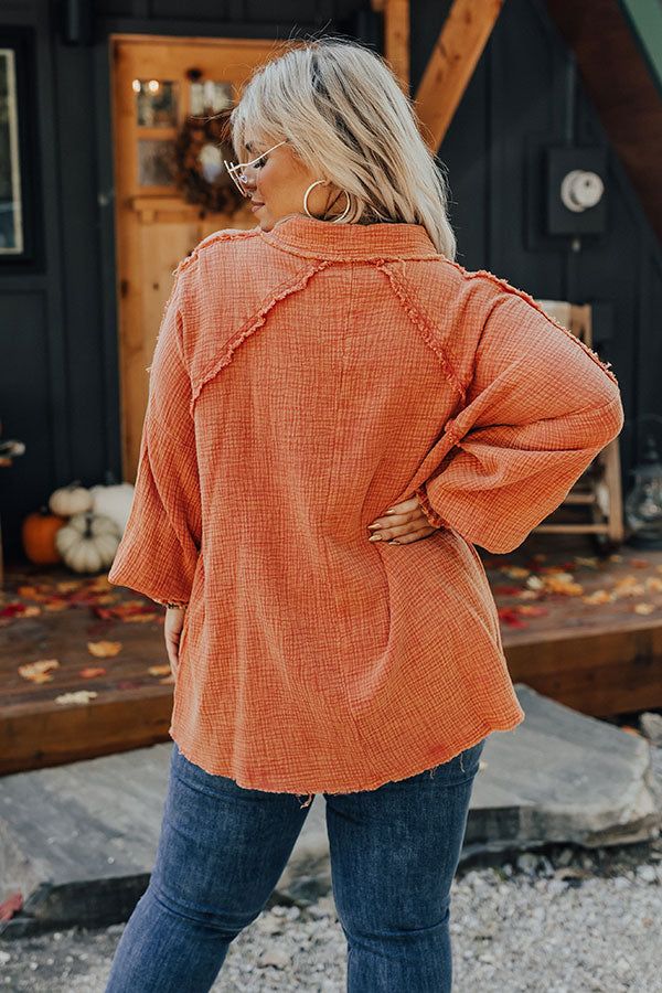 Autumn Brunch Button Up In Pumpkin Curves sold by Impressions product image thumbnail 4