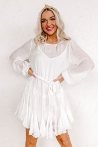 Made To Twirl Ruffle Dress In White sold by Impressions