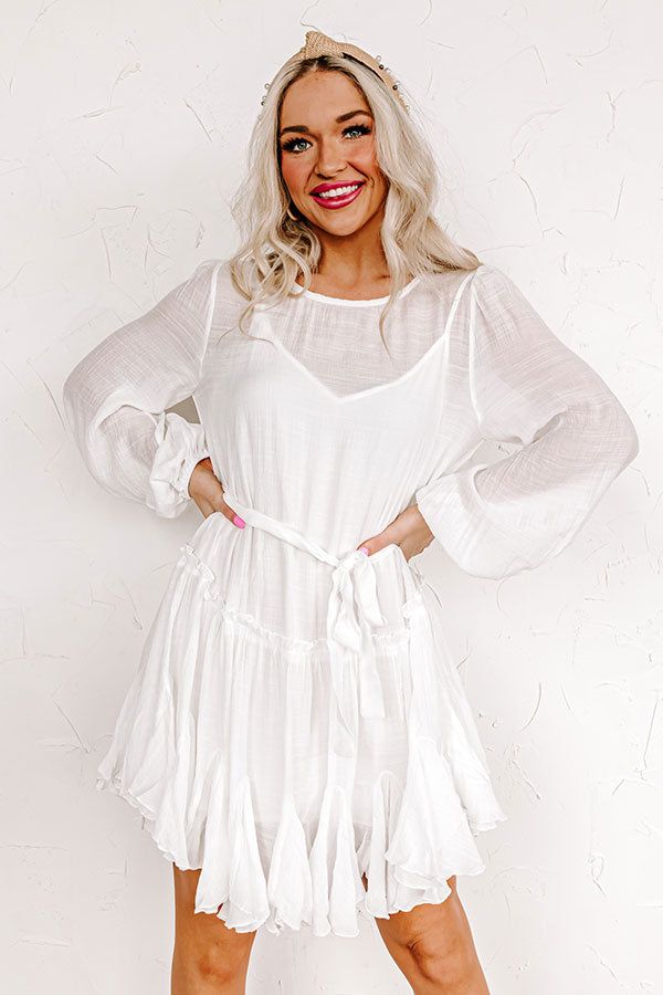 Made To Twirl Ruffle Dress In White sold by Impressions product image thumbnail 2