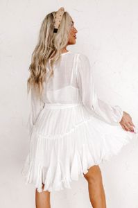 Made To Twirl Ruffle Dress In White sold by Impressions