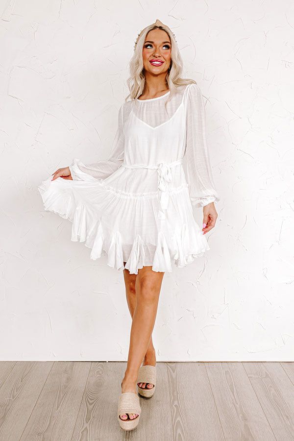 Made To Twirl Ruffle Dress In White sold by Impressions