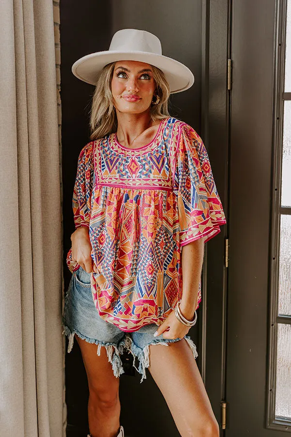 Sunshine Serenade Shift Top in Orange sold by Impressions product image thumbnail 3