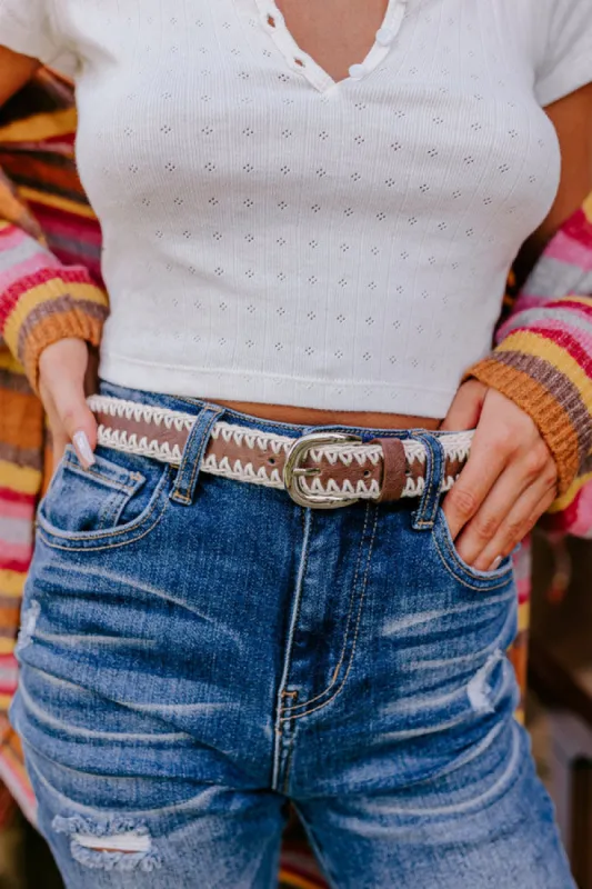 Mostly Amused Faux Leather Belt in Chestnut sold by Impressions
