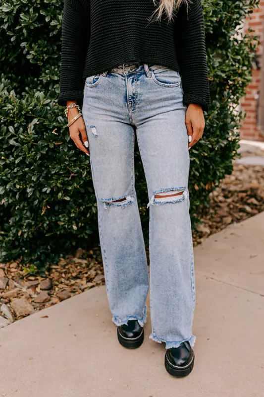 Risen Riley High Waist Straight Leg Jean in Medium Wash sold by Impressions