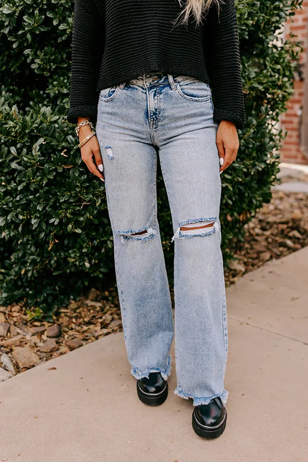 Risen Riley High Waist Straight Leg Jean in Medium Wash sold by Impressions