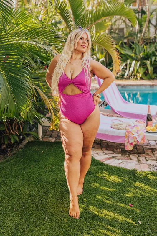 Sunkissed Shores Seersucker One Piece Swimsuit Curves sold by Impressions