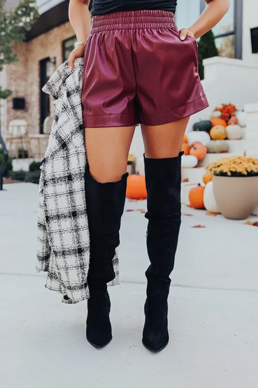 The Kinsley Faux Suede Thigh High Boot In Black sold by Impressions