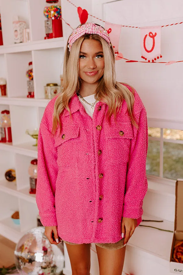 Cozier Than Ever Sherpa Jacket in Pink sold by Impressions product image thumbnail 3