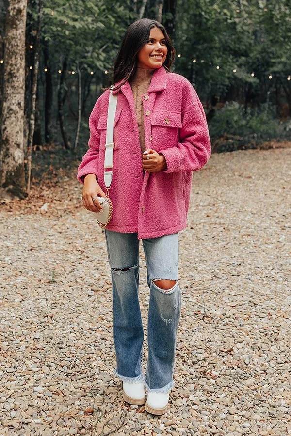 Cozier Than Ever Sherpa Jacket in Pink sold by Impressions product image thumbnail 5
