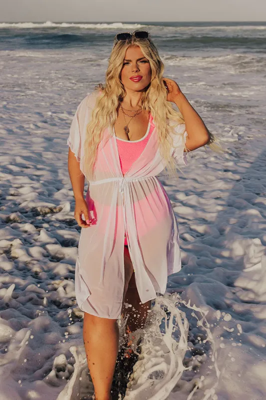 See You Poolside Mesh Cover Up in White Curves sold by Impressions