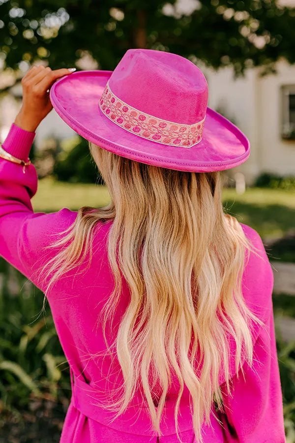 Posh Moment Faux Suede Fedora in Pink sold by Impressions product image thumbnail 2