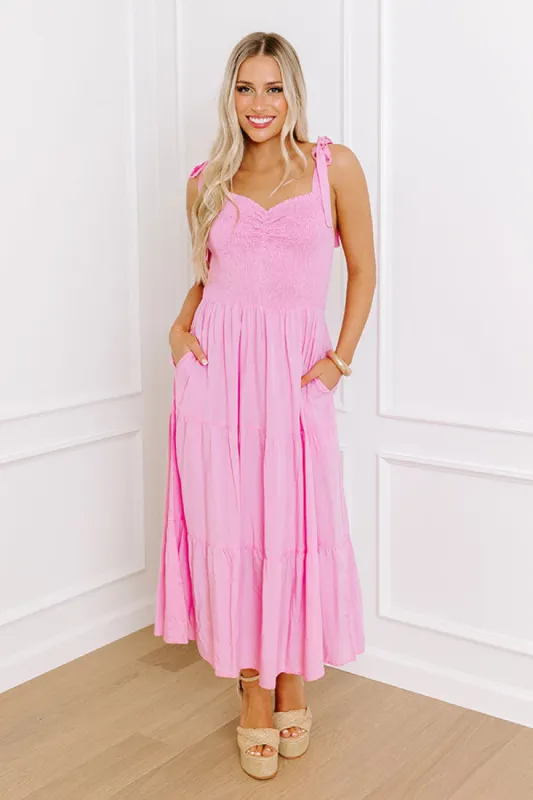 Tucson Stroll Smocked Midi in Pink sold by Impressions