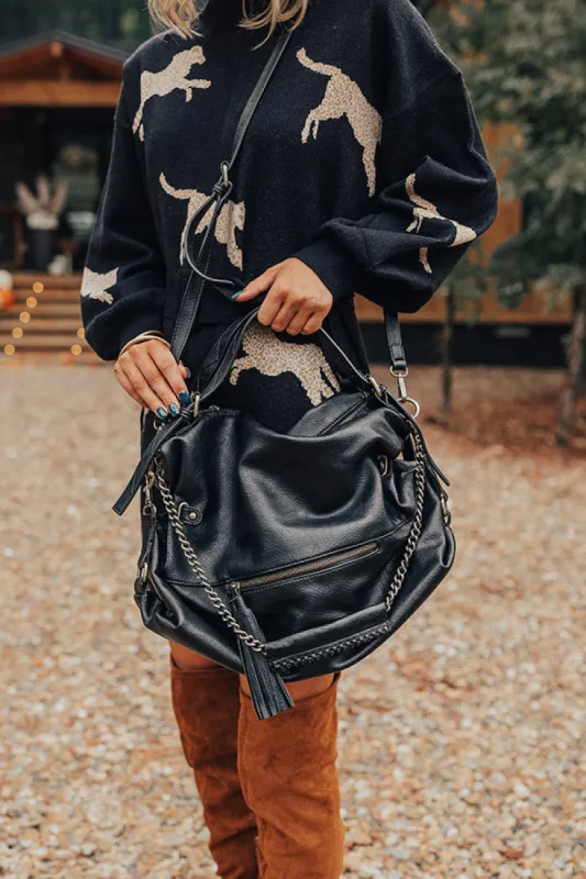 Simply Grand Faux Leather Tote In Black sold by Impressions