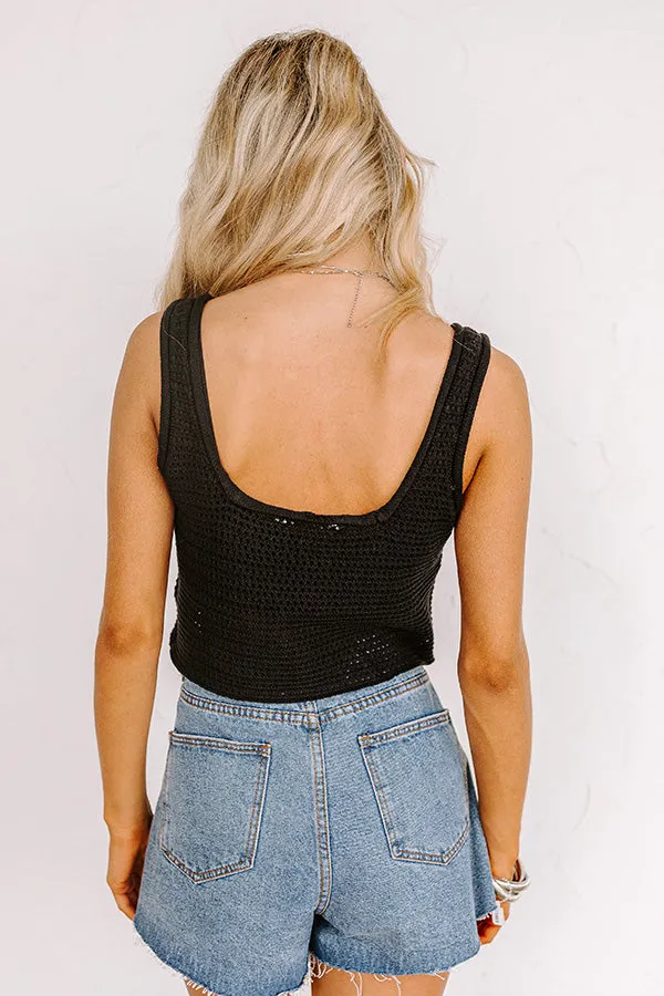 Beach Daydream Knit Crop Top In Black sold by Impressions product image thumbnail 4