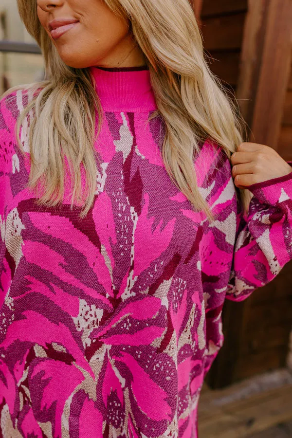 Touch Of Fall Sweater Top in Hot Pink Curves sold by Impressions product image thumbnail 3