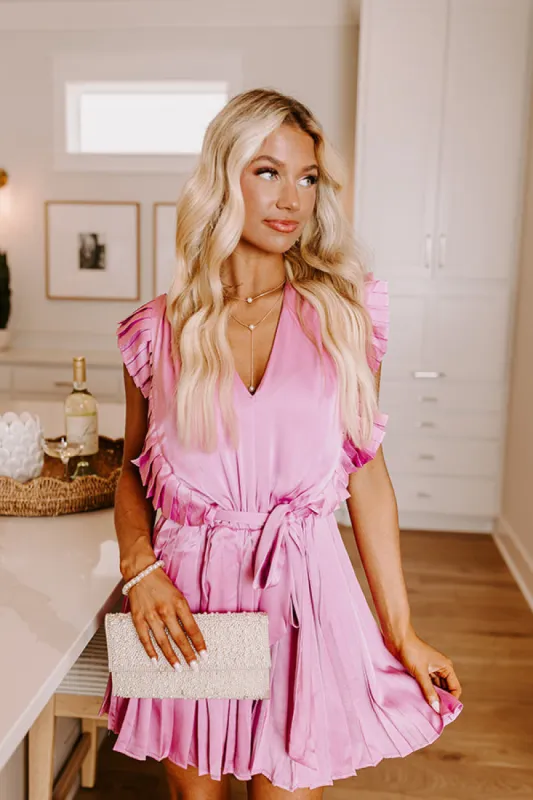 Cocktail Hour Pleated Satin Romper in Violet sold by Impressions