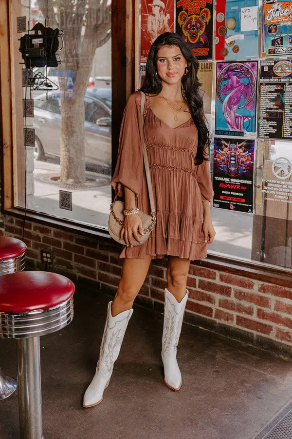 Caught Crushing Ruffle Dress In Rustic Rose sold by Impressions