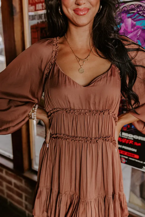 Caught Crushing Ruffle Dress In Rustic Rose sold by Impressions product image thumbnail 5