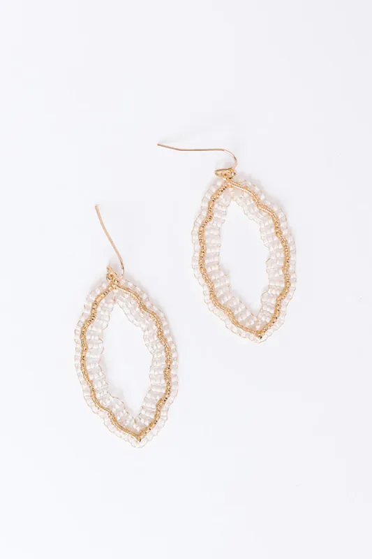 Show Stopper Beaded Earrings in Ivory sold by Impressions