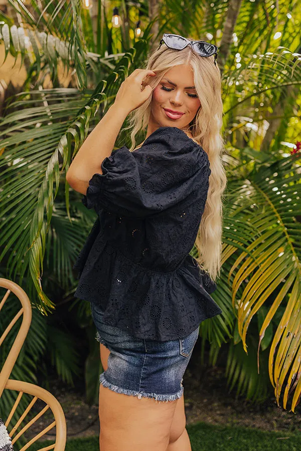 The Next Chapter Eyelet Top In Black Curves sold by Impressions product image thumbnail 4