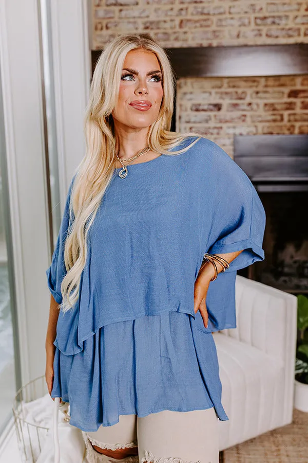 Tranquil Time Shift Top In Airy Blue Curves sold by Impressions