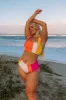 Coastal Cruise High Waist Color Block Bikini Bottom Curves sold by Impressions