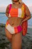 Coastal Cruise High Waist Color Block Bikini Bottom Curves sold by Impressions