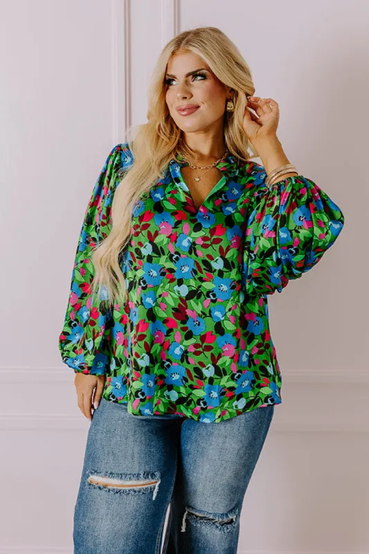 Making Joy Shift Top in Green Curves sold by Impressions