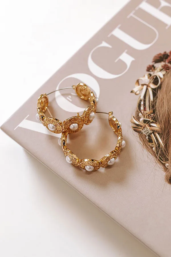 Chic Mindset Hoop Earrings in Pearl sold by Impressions product image thumbnail 2