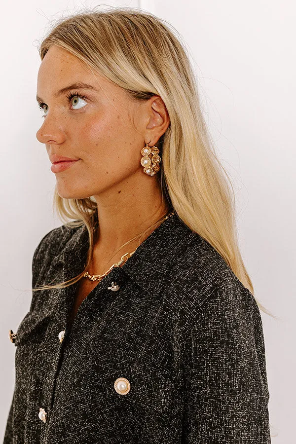 Chic Mindset Hoop Earrings in Pearl sold by Impressions product image thumbnail 3